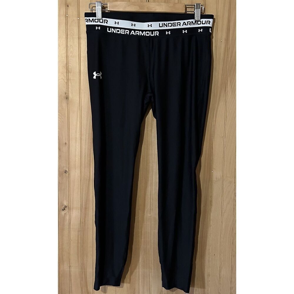 Under Armour Girls Large Black Athletic Leggings Performance Workout Pants